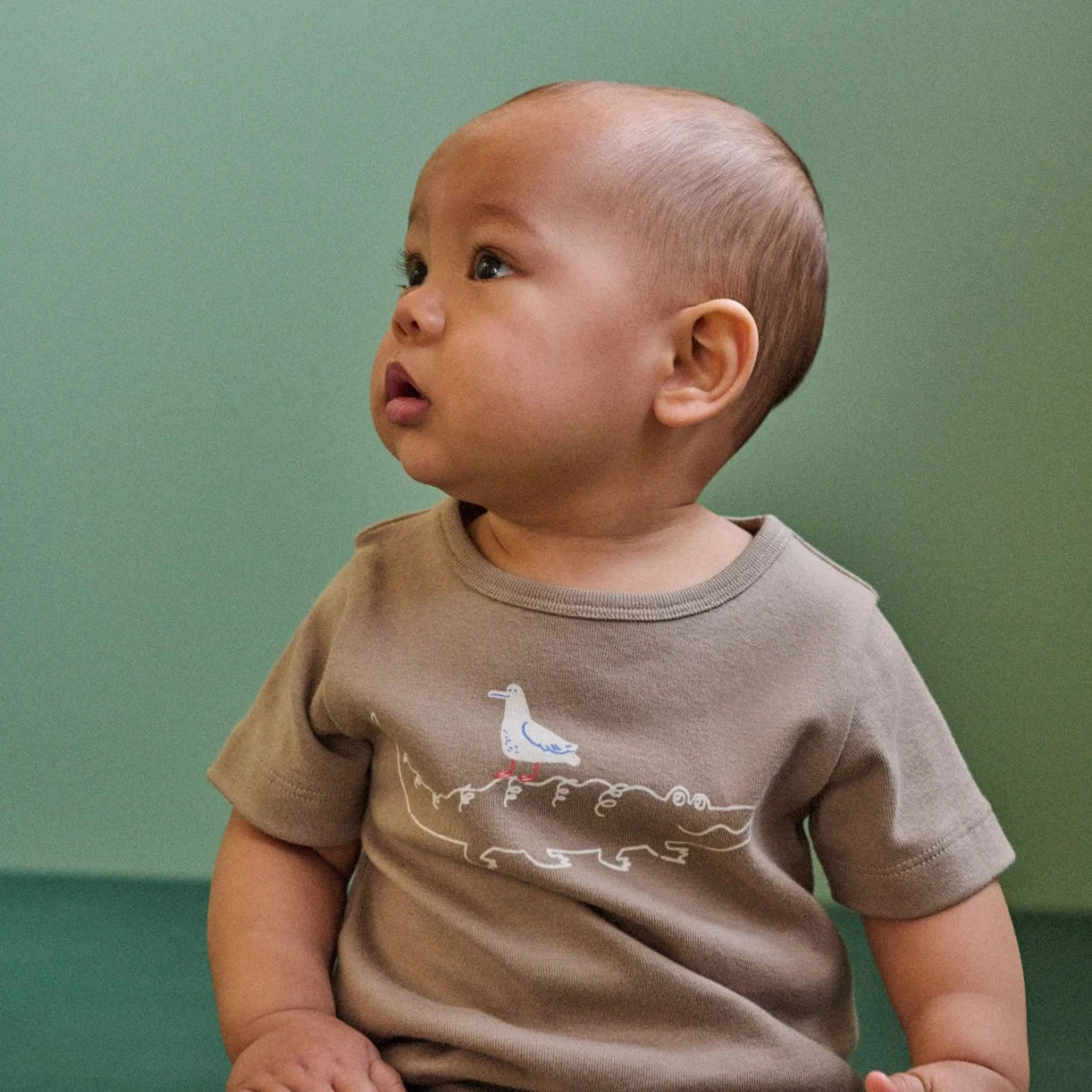 Nature Baby - River Tee - Curious Crocodile Print