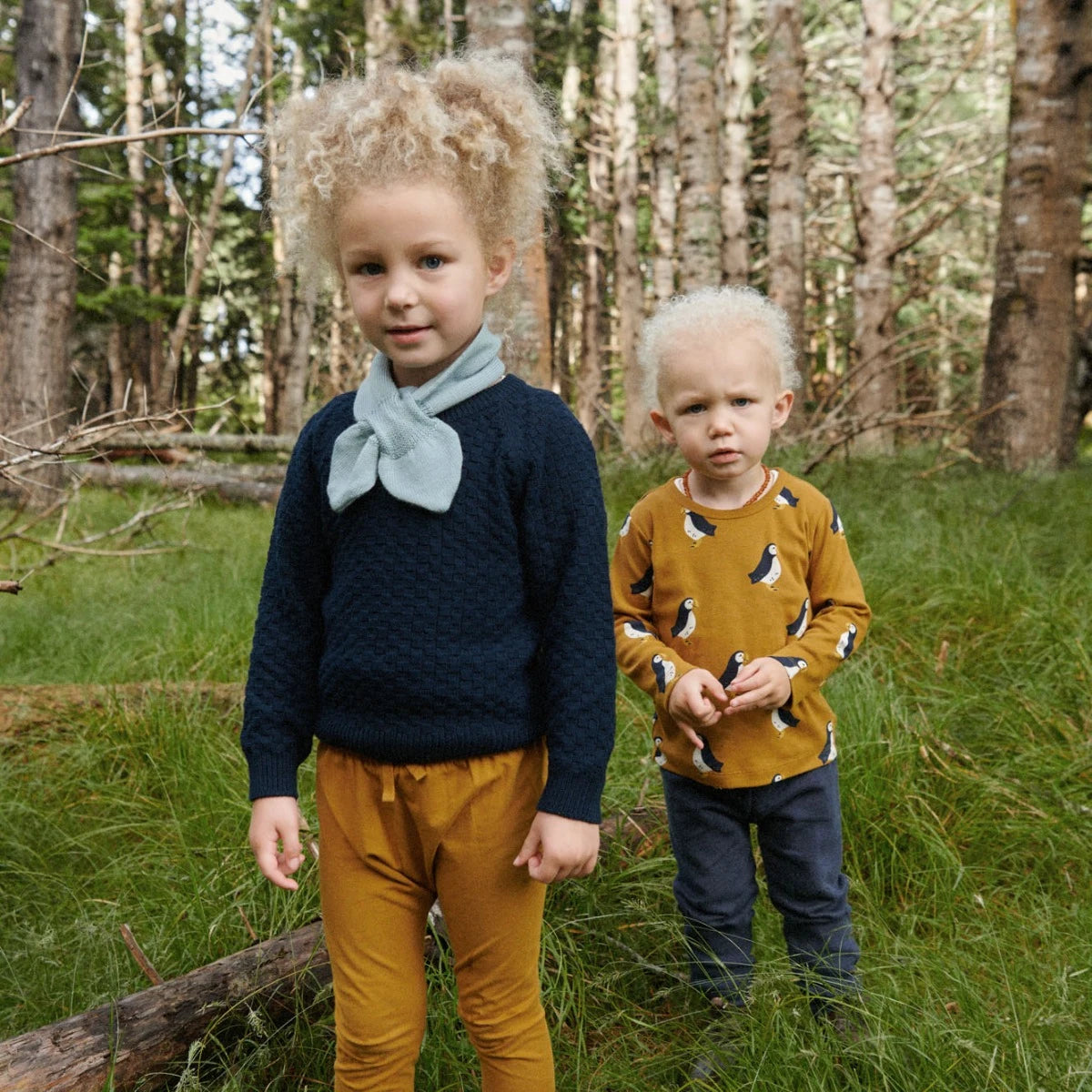 Nature Baby - Long Sleeve River Tee - Puffin Toffee Print