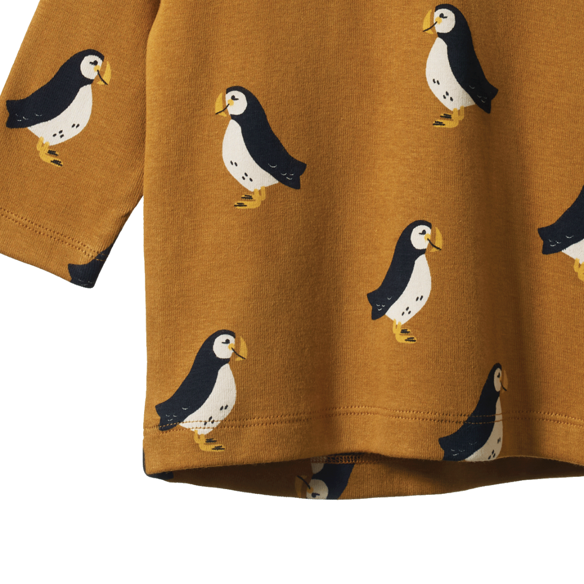 Nature Baby - Long Sleeve River Tee - Puffin Toffee Print