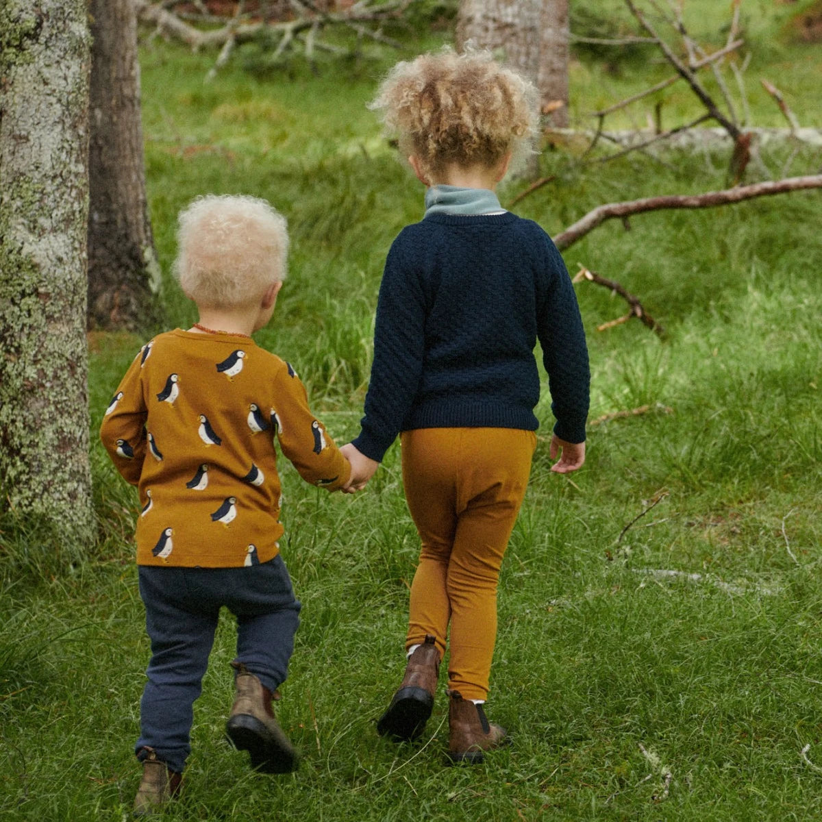 Nature Baby - Long Sleeve River Tee - Puffin Toffee Print