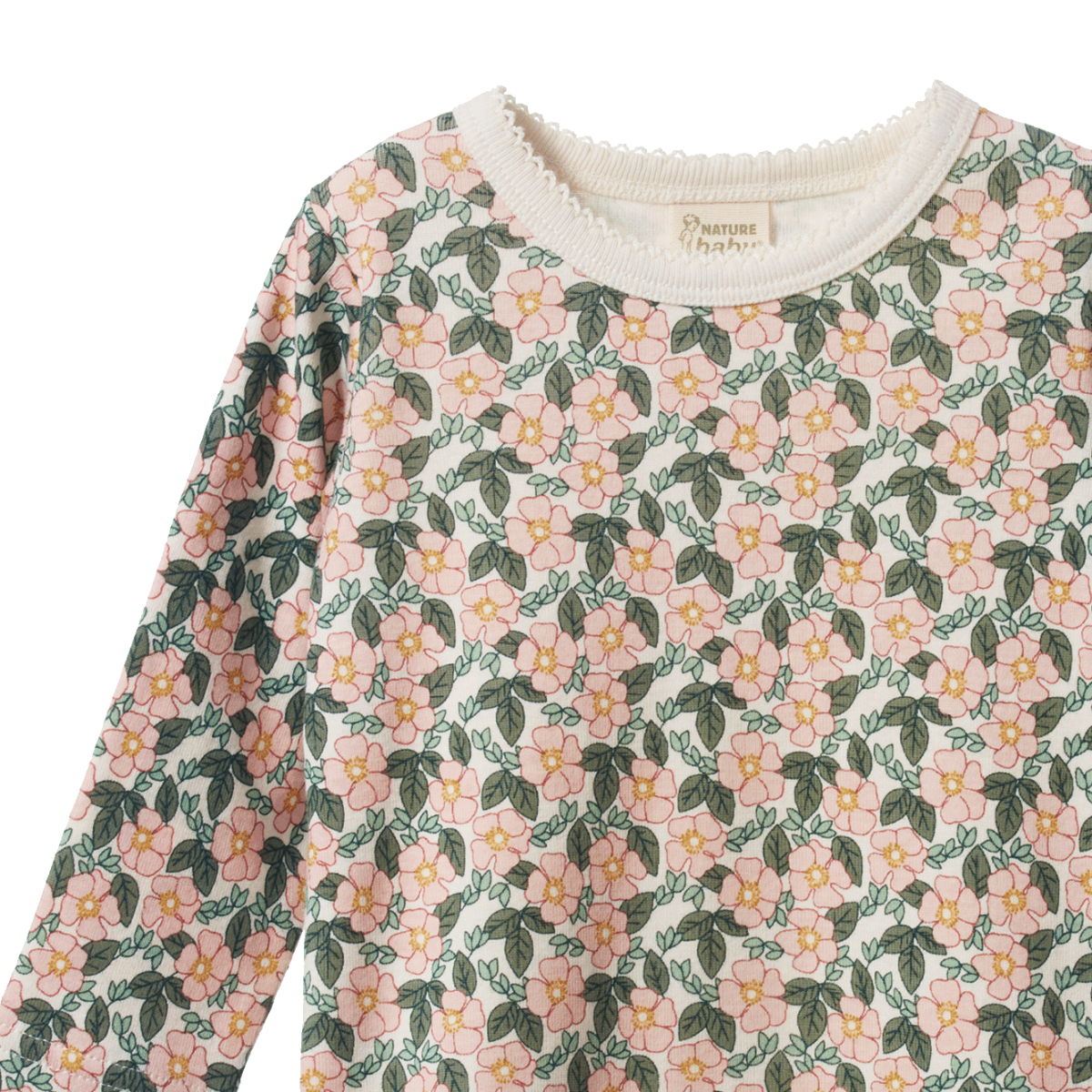 Nature Baby - Long Sleeve Cloud Tee - Garland Print