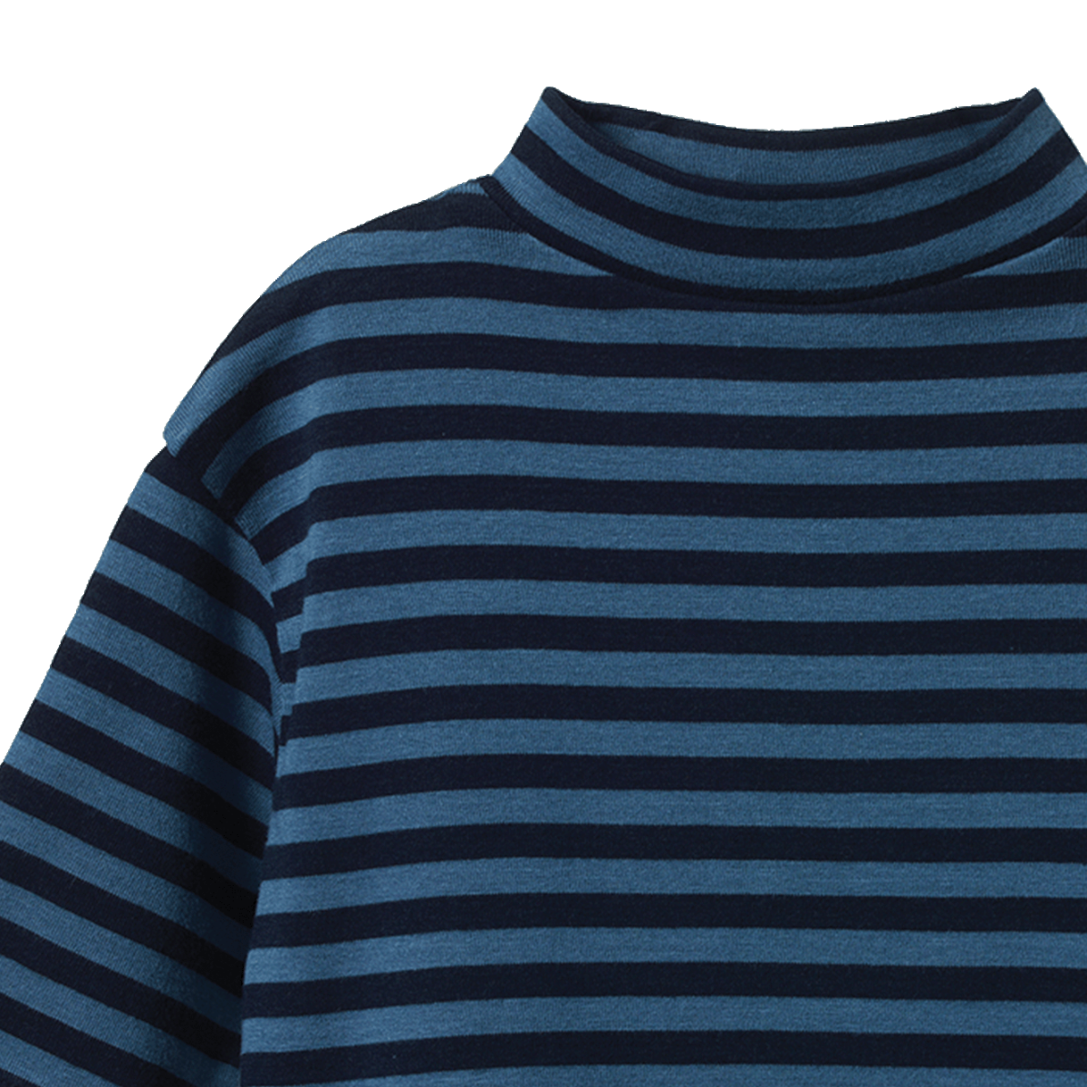 Nature Baby - Turtle Neck - Navy/Teal Sea Stripe
