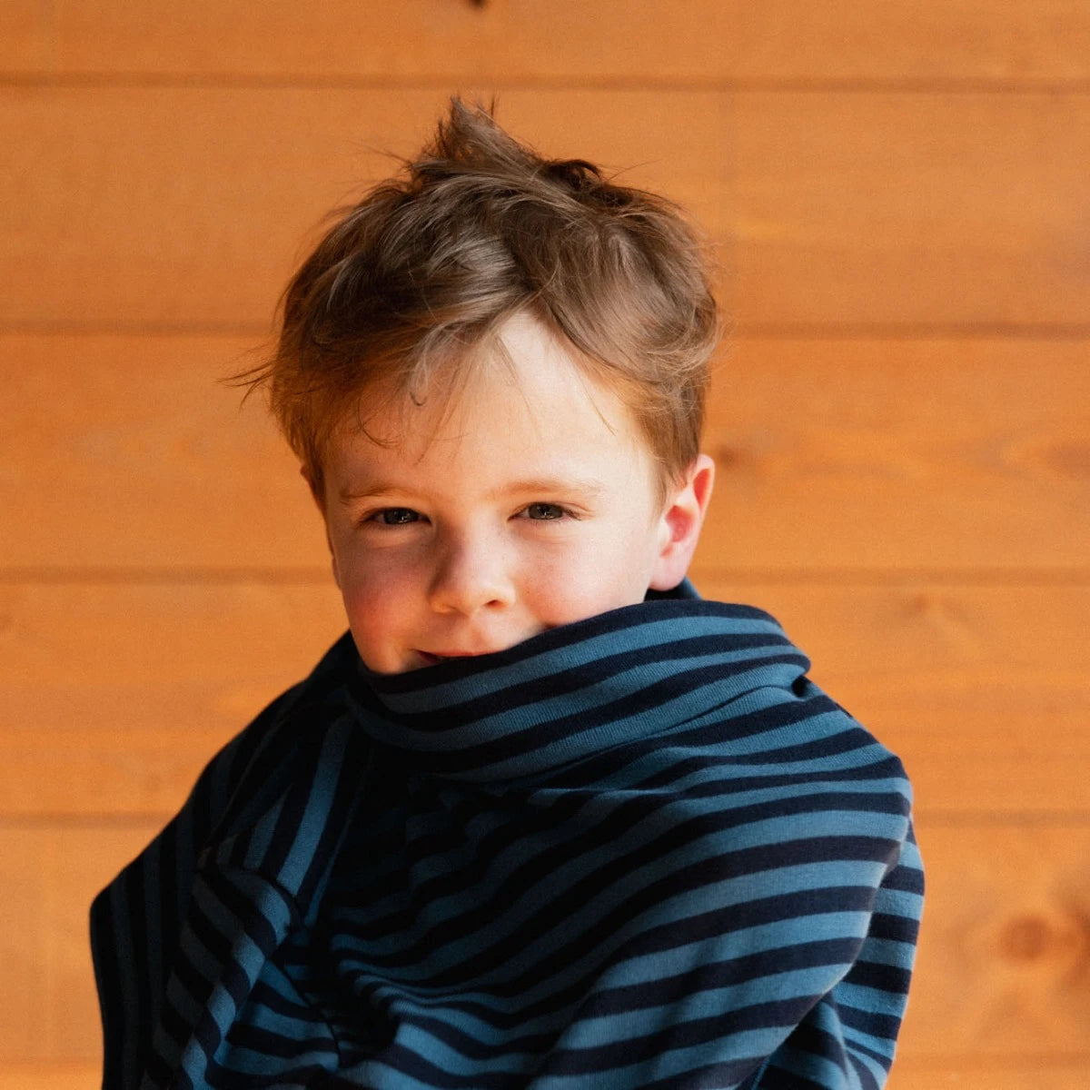 Nature Baby - Turtle Neck - Navy/Teal Sea Stripe