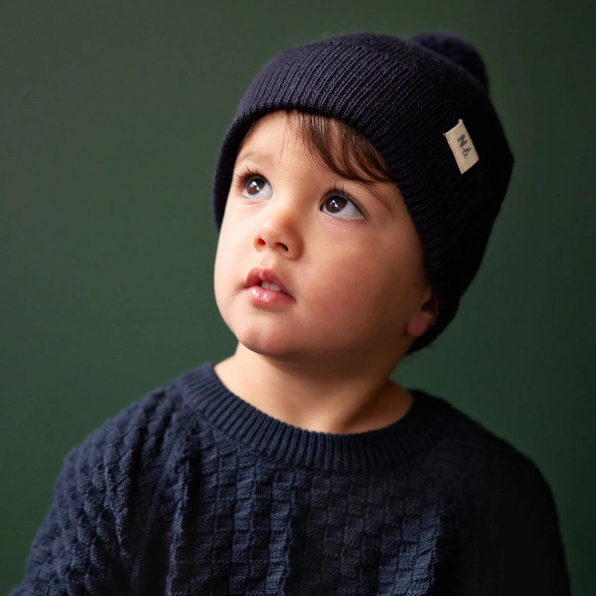 Nature Baby - Billy Jumper - Navy Basket Knit