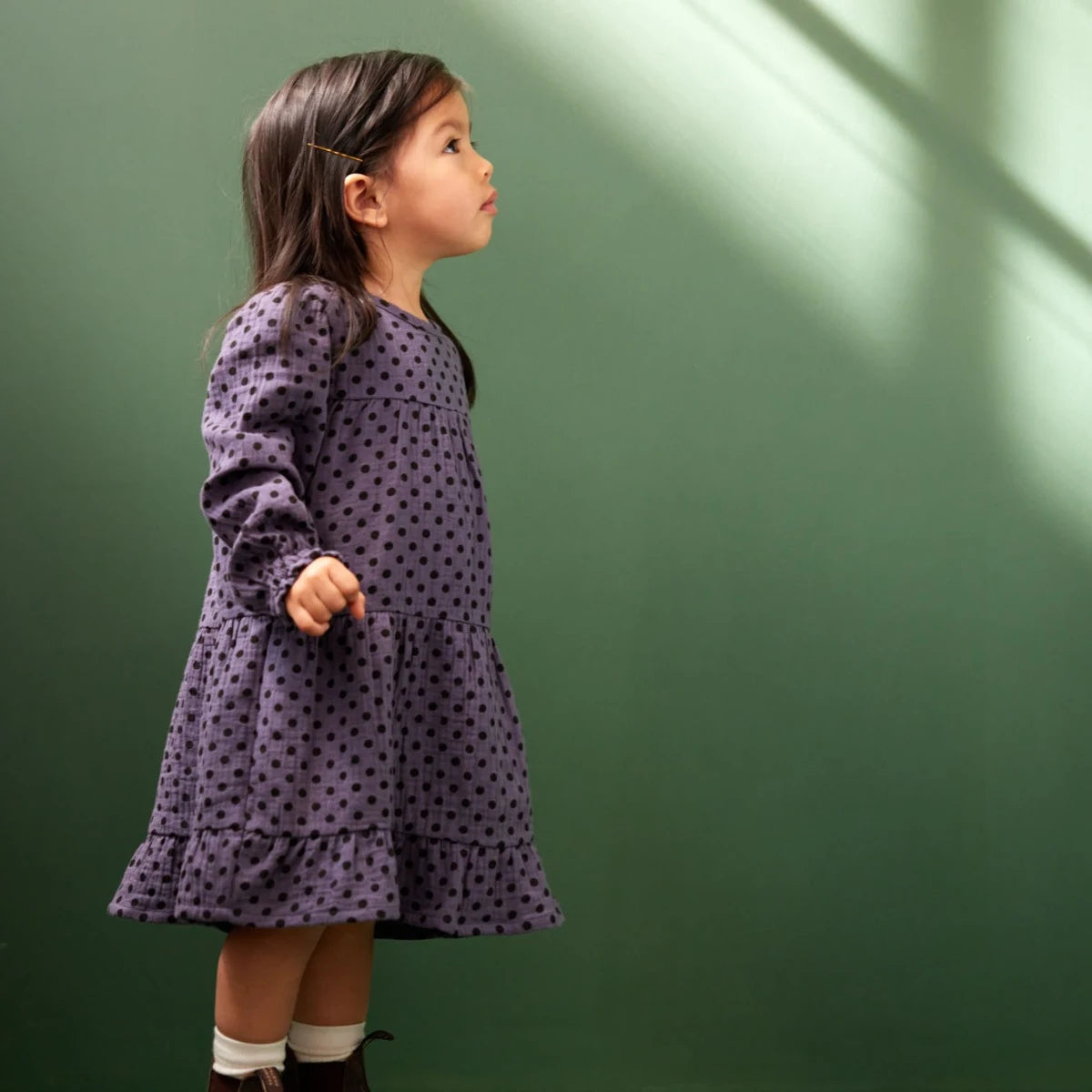 Nature Baby - Violet Polka Dot Elliot Dress