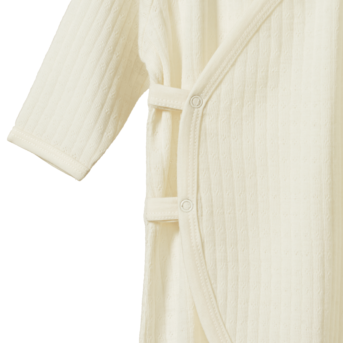 Nature Baby - Merino Pointelle Kimono Stretch & Grow- Natural