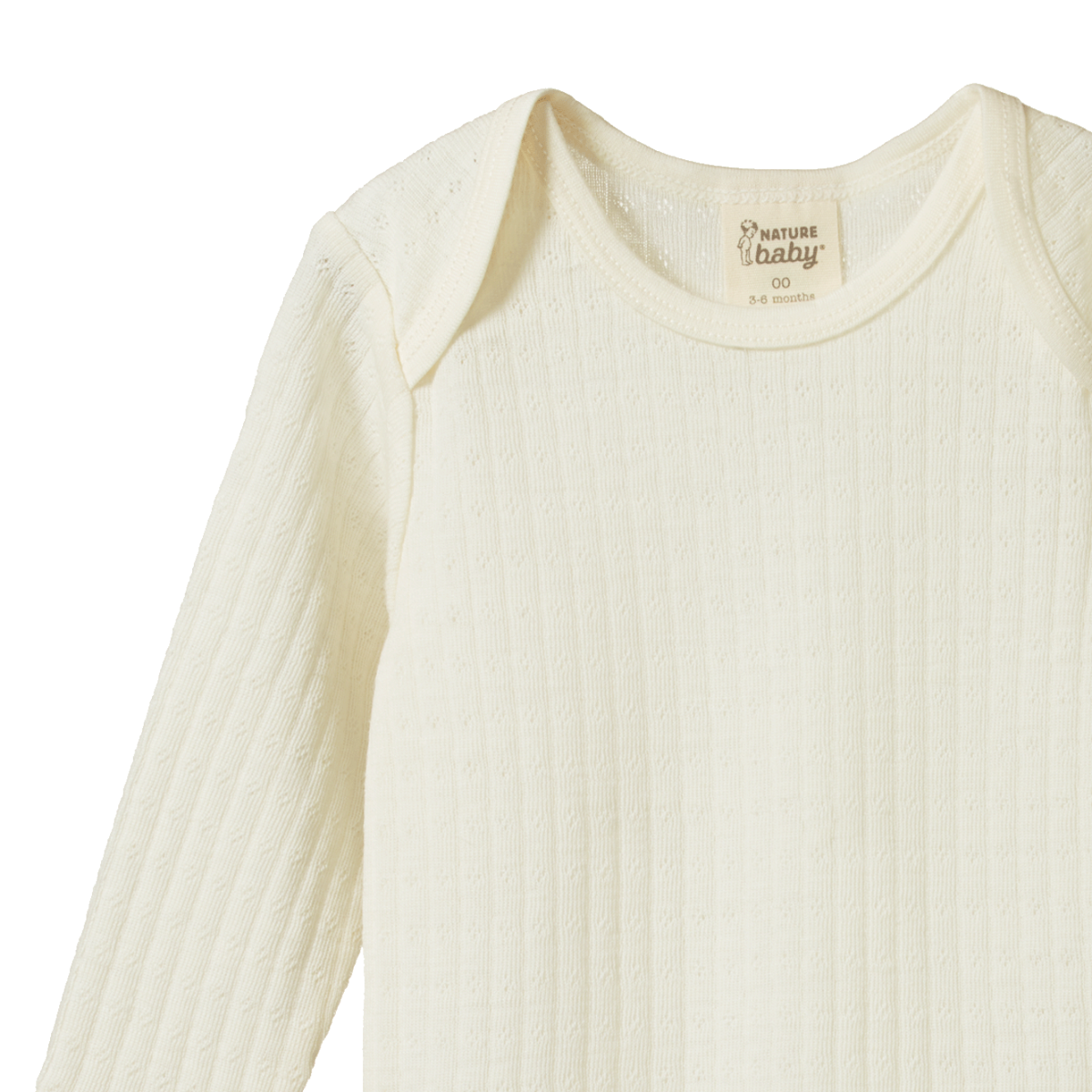 Nature Baby - Merino Pointelle Bodysuit - Natural