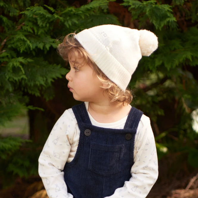 Nature Baby - Alpine Pom Pom Beanie - Natural