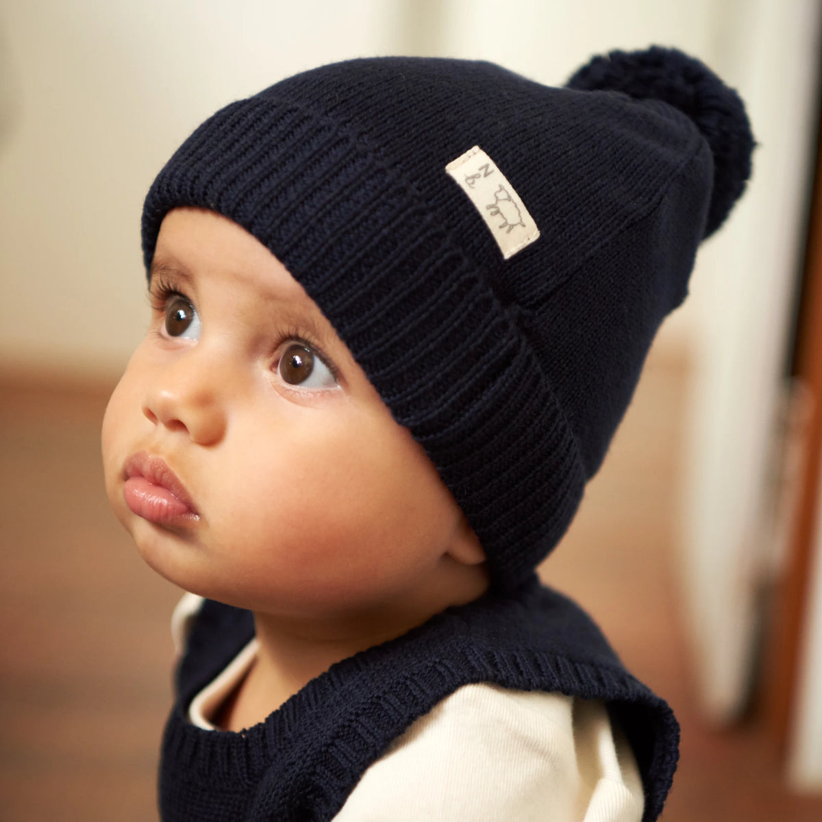 Nature Baby - Alpine Pom Pom Beanie - Navy