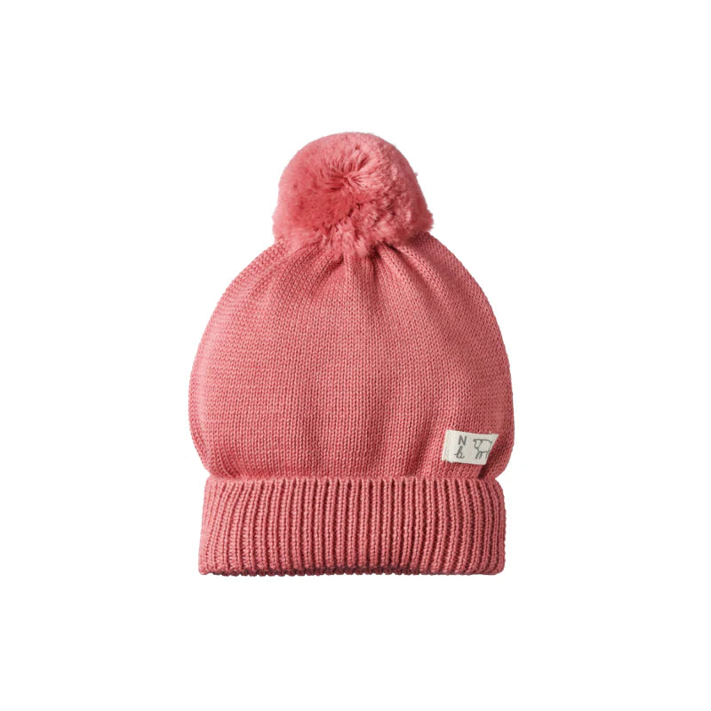 Nature Baby - Alpine Pom Pom Beanie - Raspberry