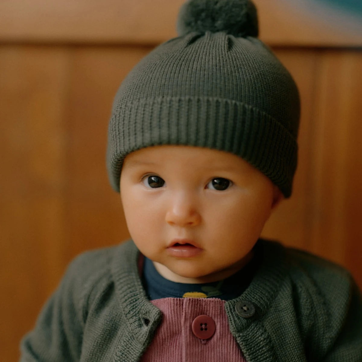 Nature Baby - Alpine Pom Pom Beanie - Thyme