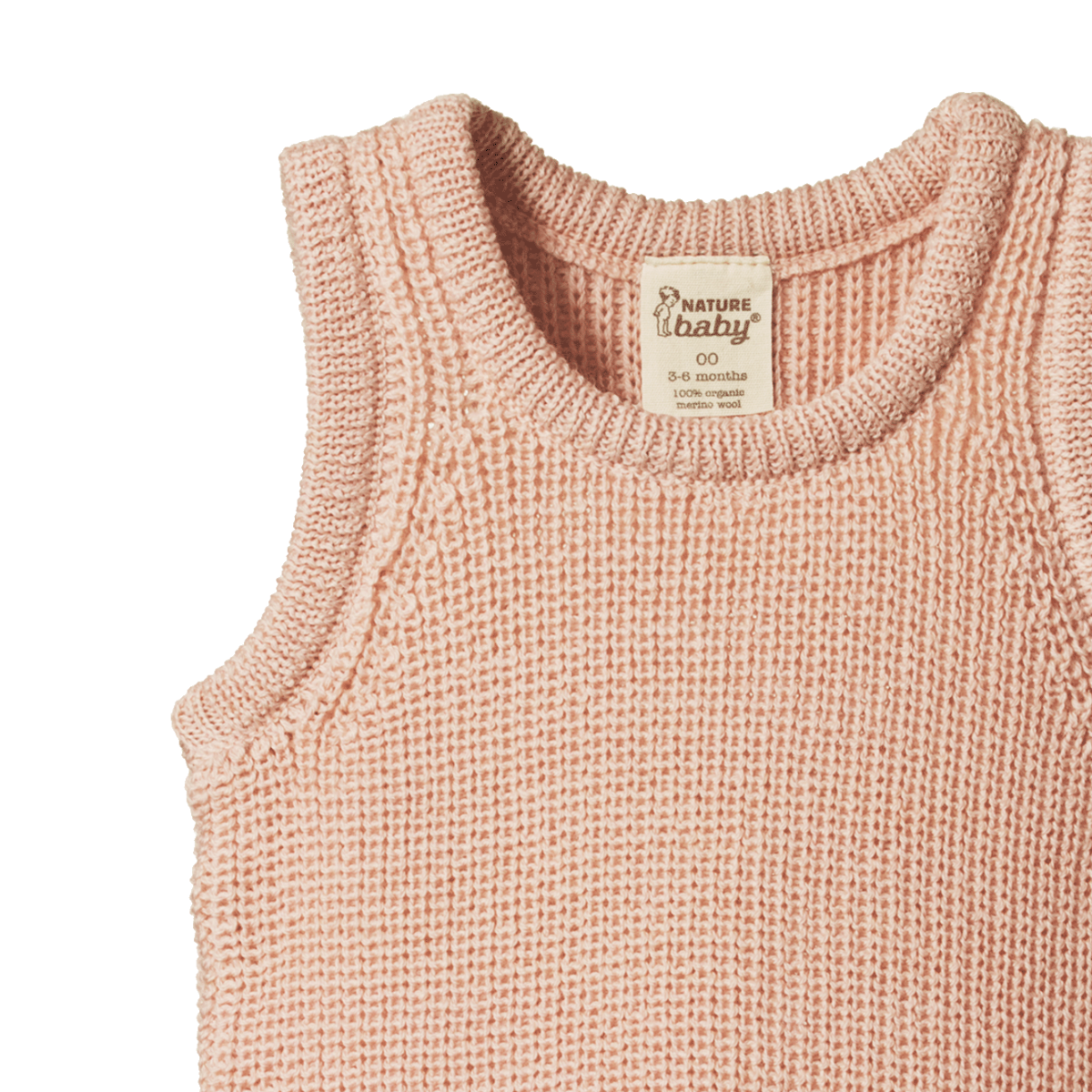 Nature Baby - Chunky Knit Merino Vest - Rose Dust