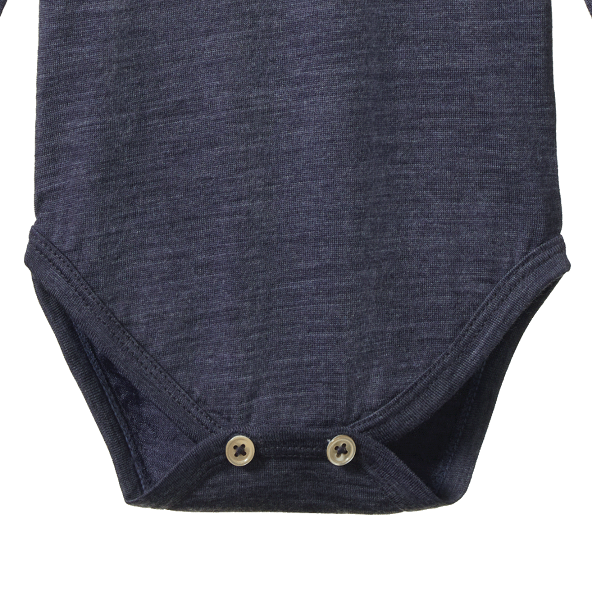 Nature Baby - Merino Long Sleeve Bodysuit - Mulberry Marl