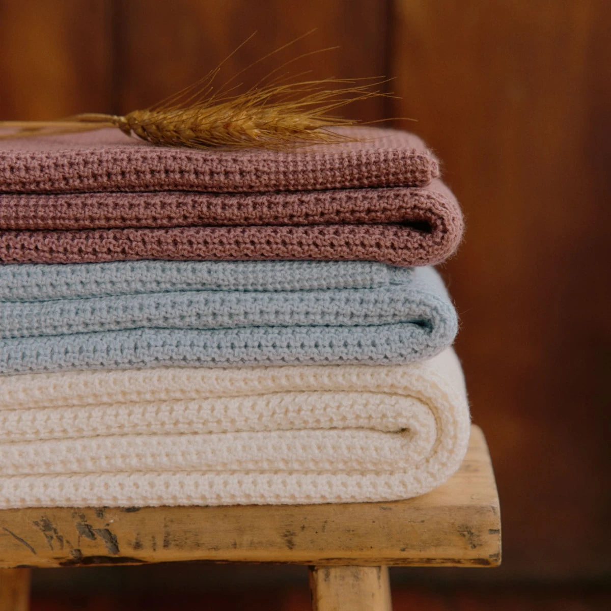 Nature Baby - Merino Knit Blanket - Natural - Bassinet