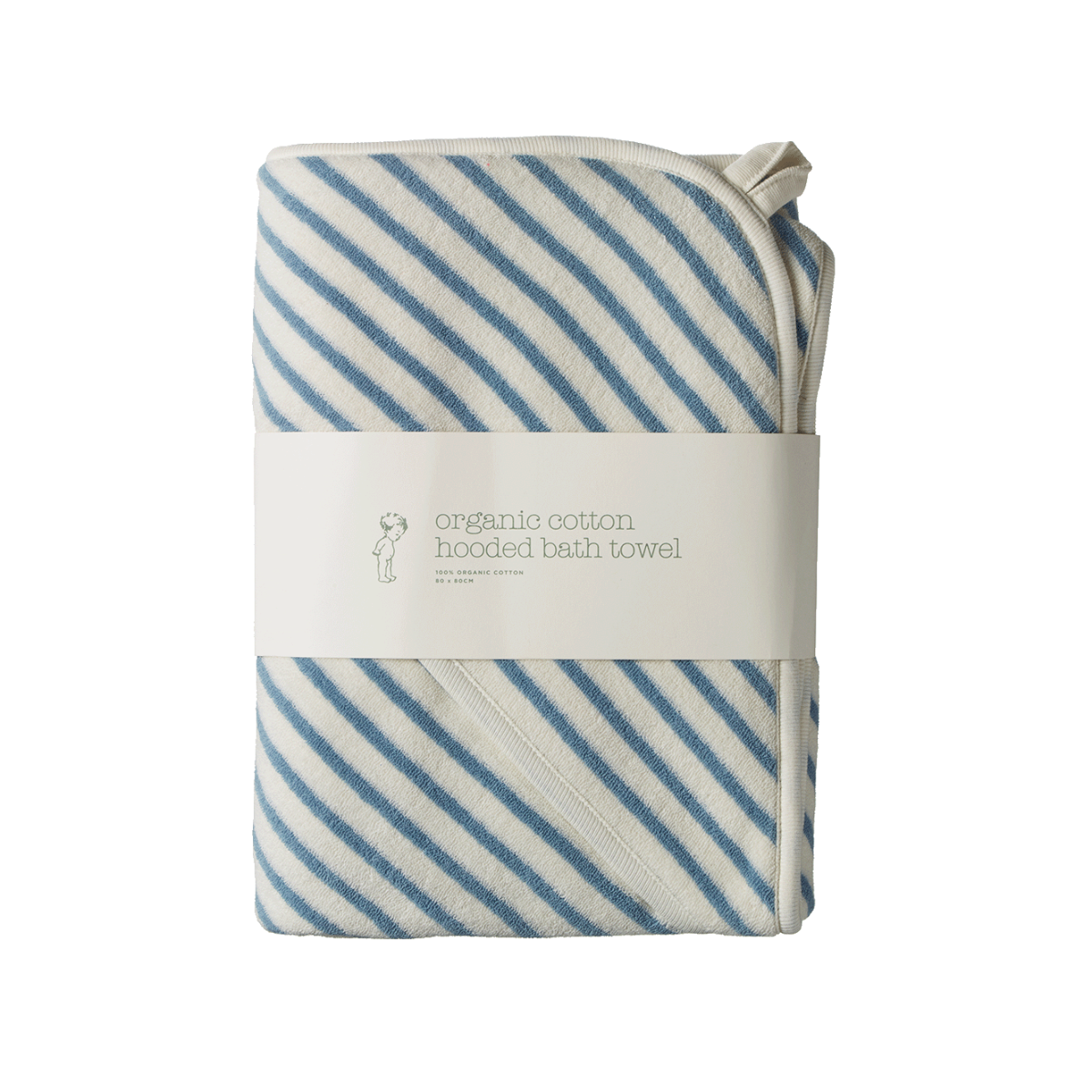 Nature Baby - Hooded Towel - Powder Blue Sailor Stripe