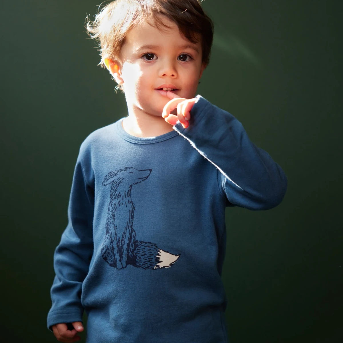 Nature Baby - Long Sleeve River Tee - Foxy Teal Print