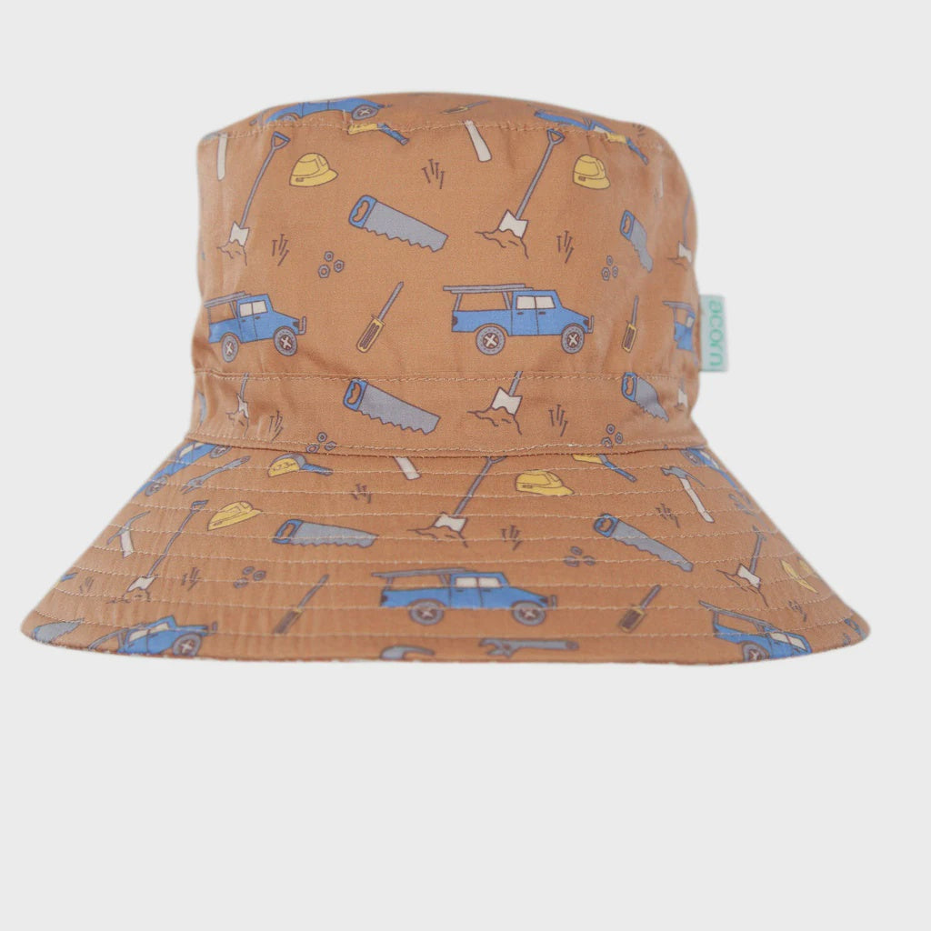 Acorn Kids - On The Tools Wide Brim Bucket Hat