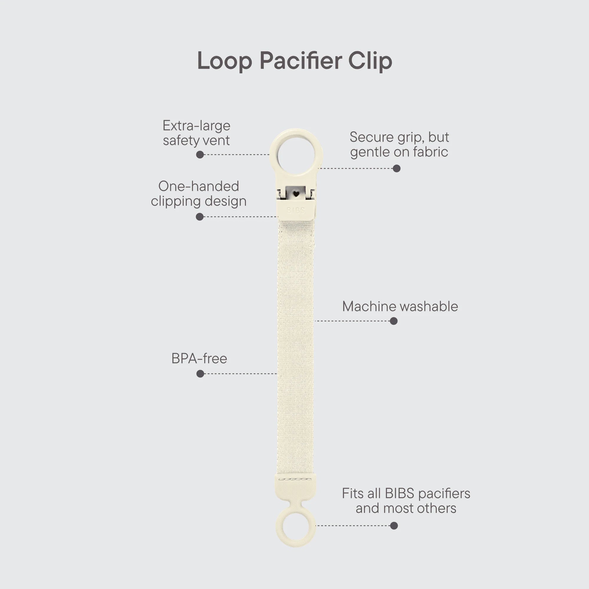 BIBS - Dummy Clip Loop - Ivory