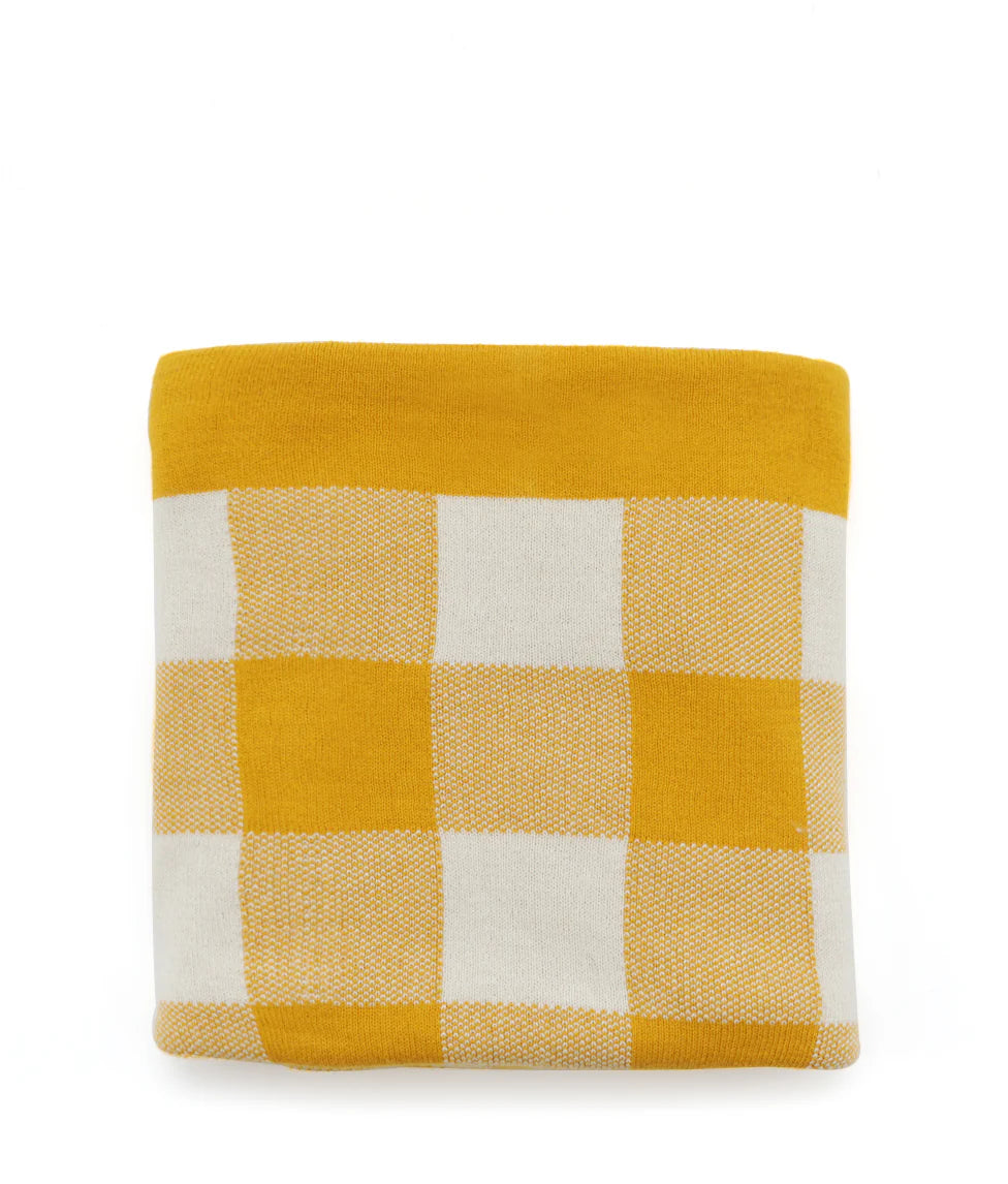 Nana Huchy - Gingham Baby Blanket - Mustard