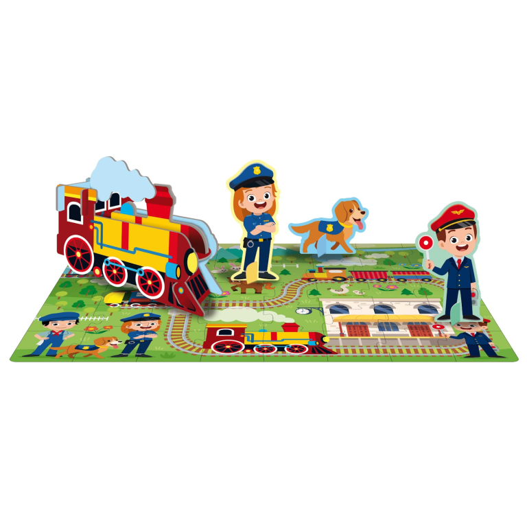 Sassi - 3D Puzzle & Book Set  - Trains