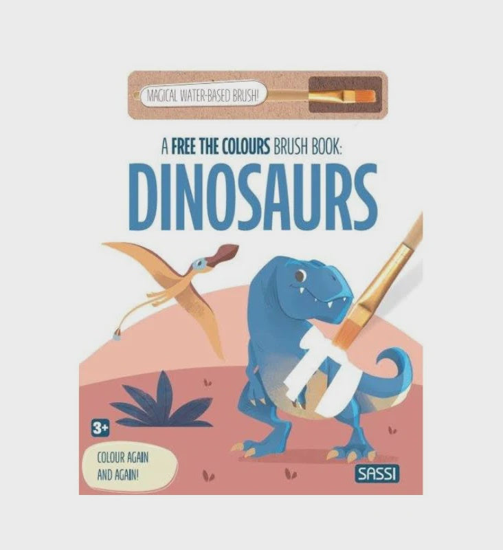 Sassi Free the Colours Reusable Paint Brush Book Dinosaurs