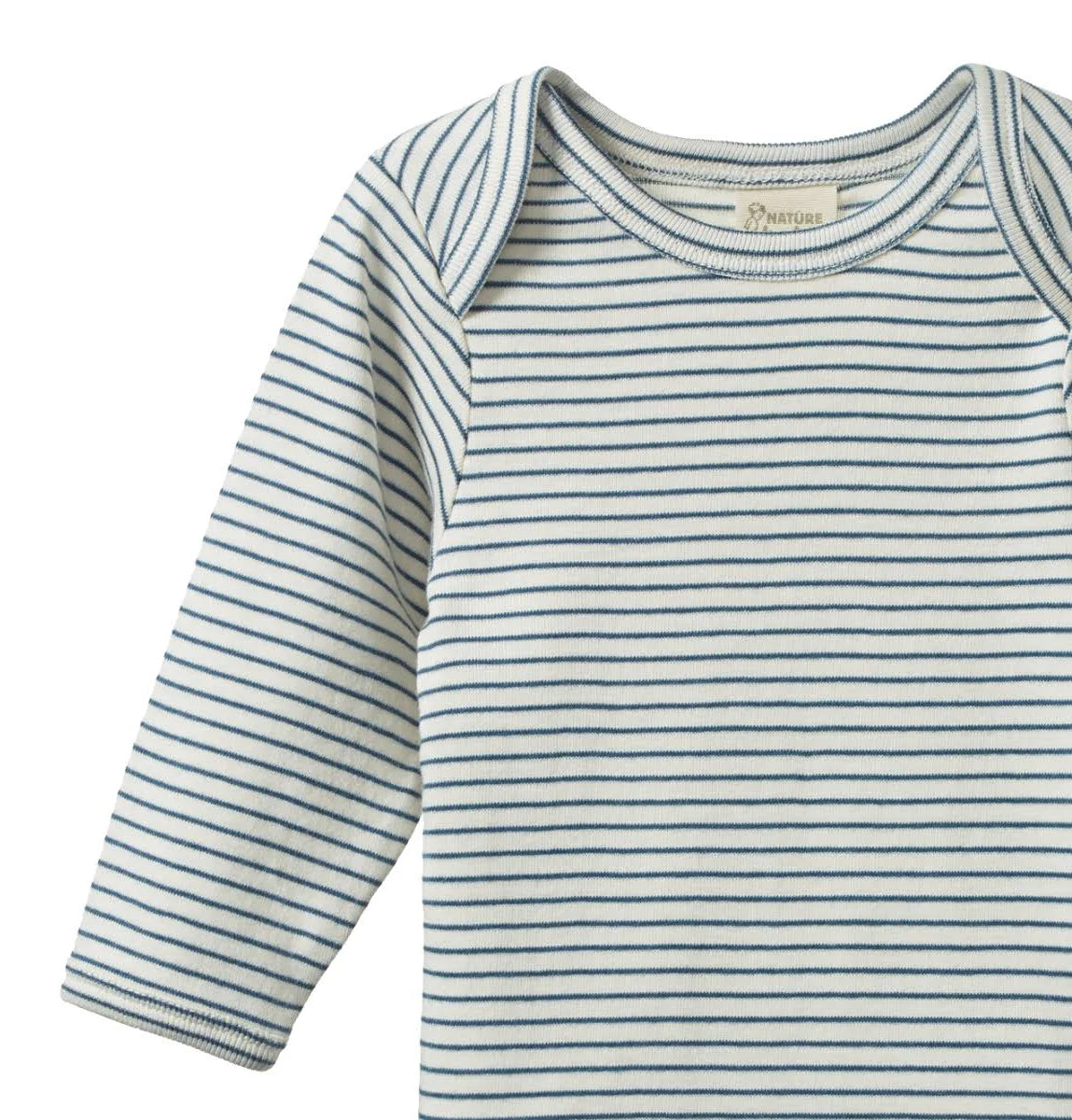 Nature Baby - Long Sleeve Bodysuit - Teal Pinestripe