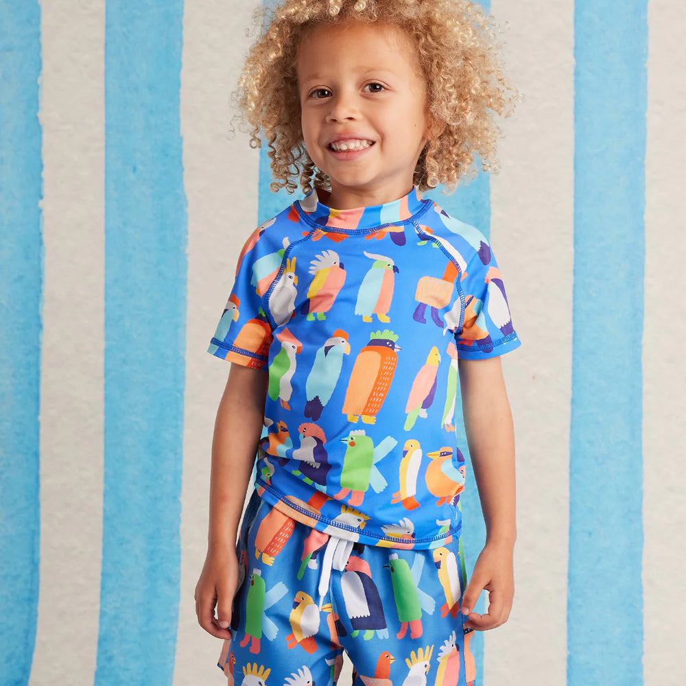 Halcyon Nights - Short Sleeve Rash Vest Flamin' Galah