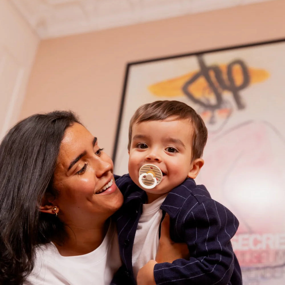 BIBS - STUDIO Colour 2 Pack Pin - Ivory Steel Blue Mix