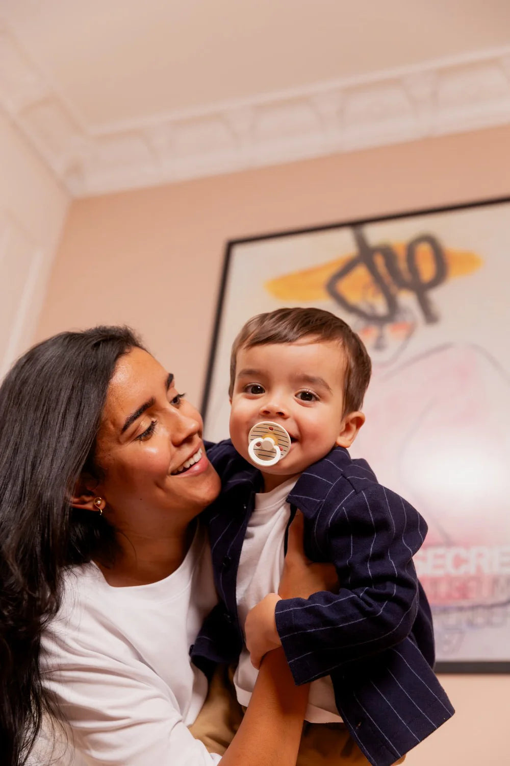 BIBS - STUDIO Colour 2 Pack Pin - Ivory Steel Blue Mix