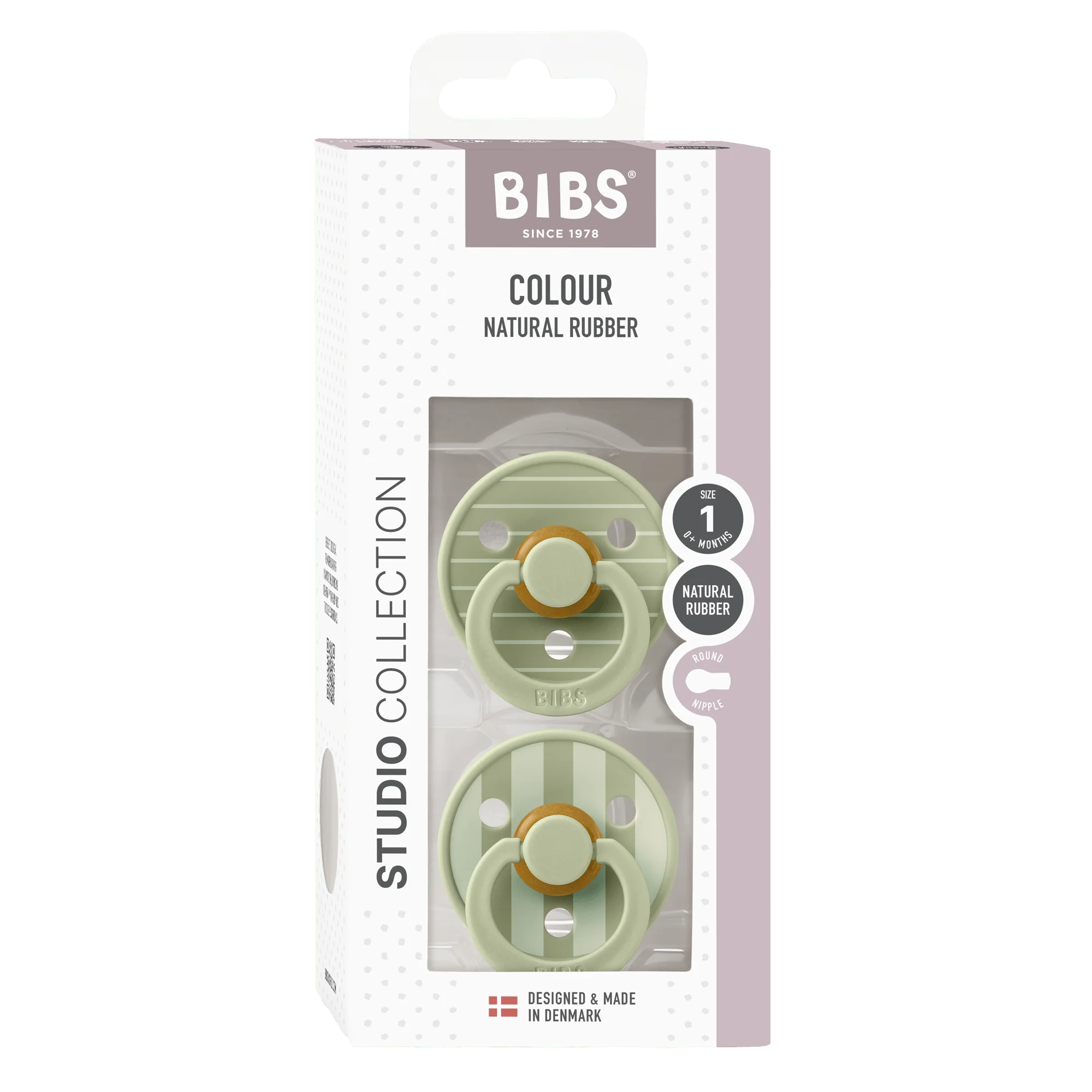 BIBS - STUDIO Colour 2 Pack Pin - Sage Mix