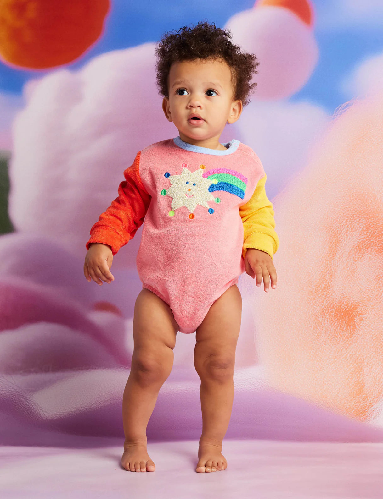 Halcyon Nights - Stars Pink Terry Long Sleeve Bodysuit