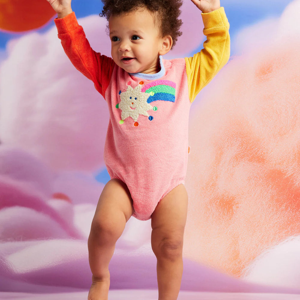 Halcyon Nights - Stars Pink Terry Long Sleeve Bodysuit
