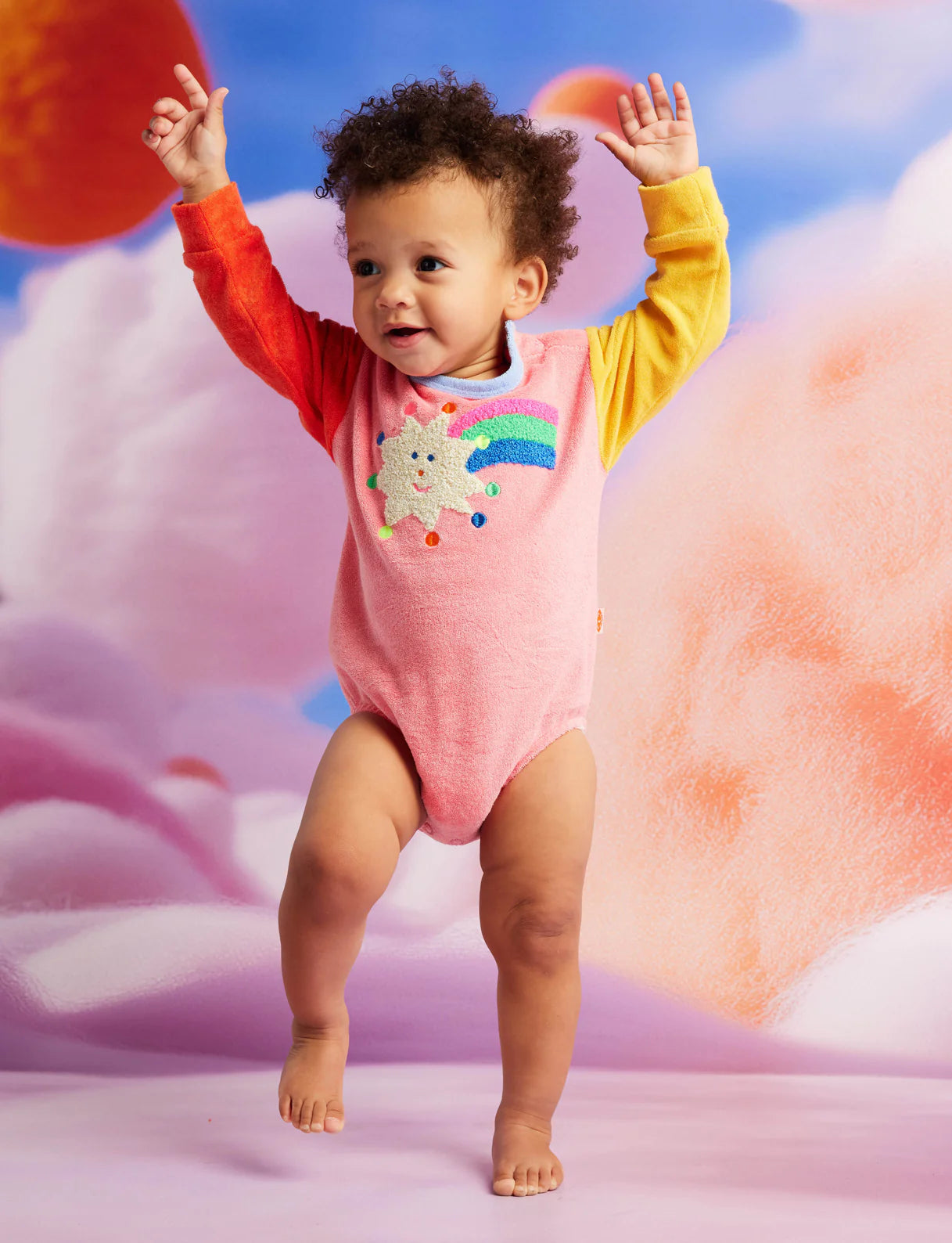 Halcyon Nights - Stars Pink Terry Long Sleeve Bodysuit