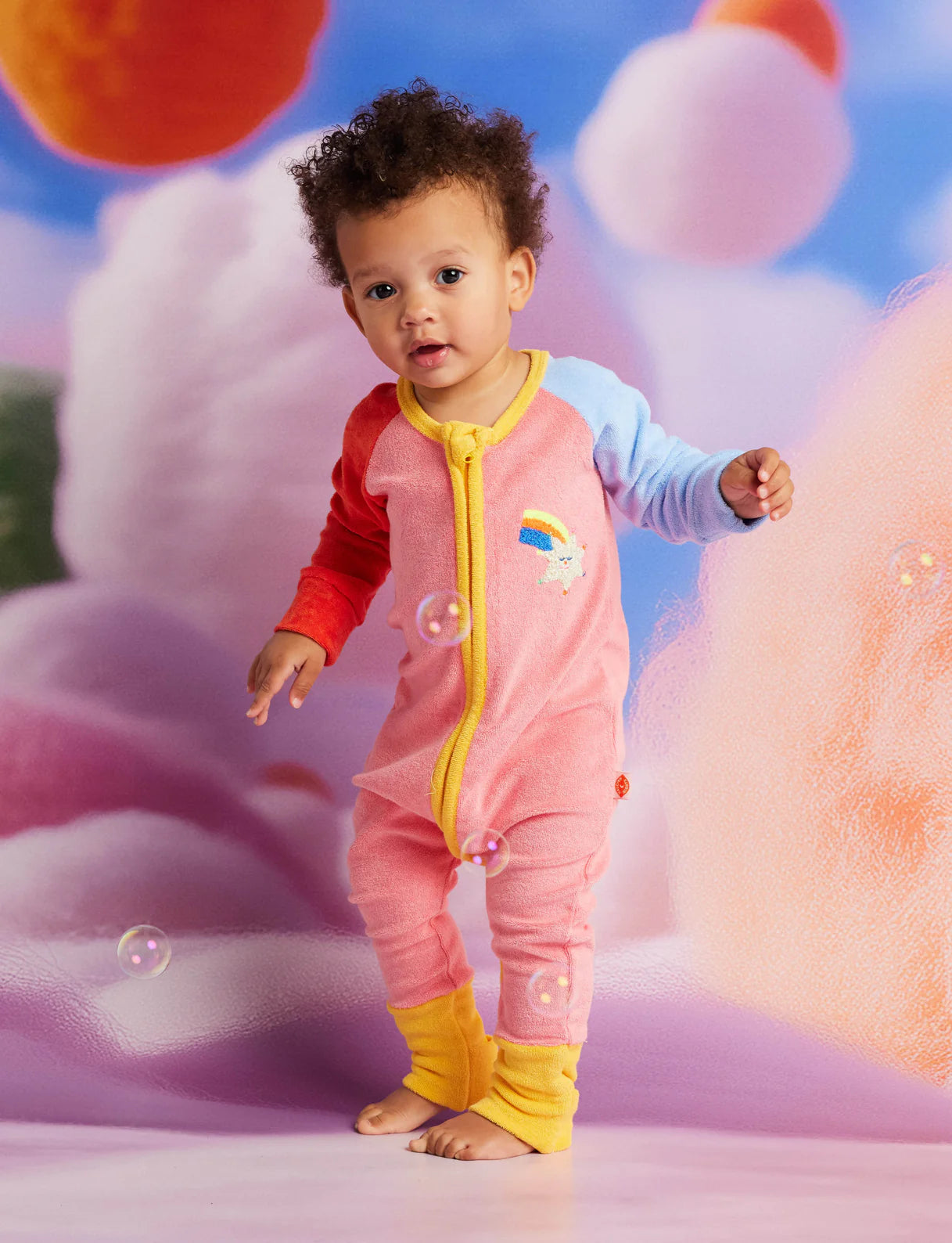 Halcyon Nights - Stars Pink Terry Long Sleeve Romper