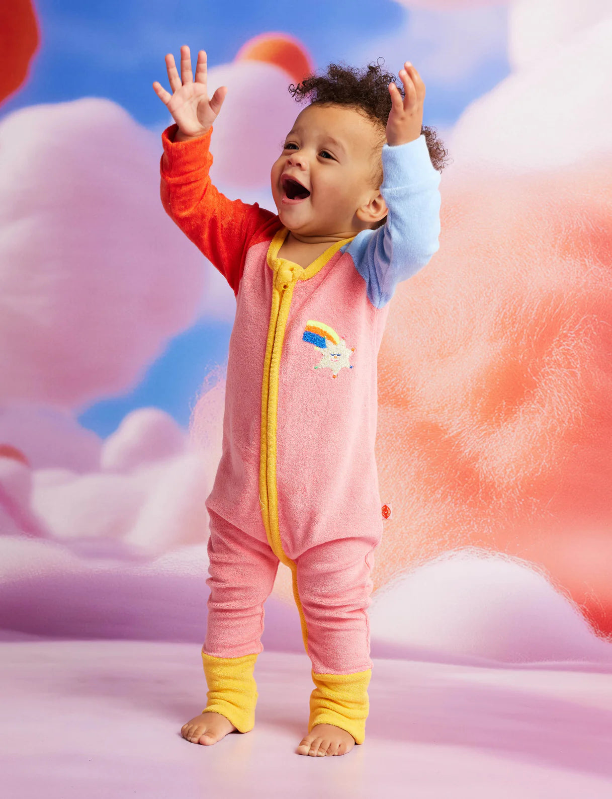 Halcyon Nights - Stars Pink Terry Long Sleeve Romper