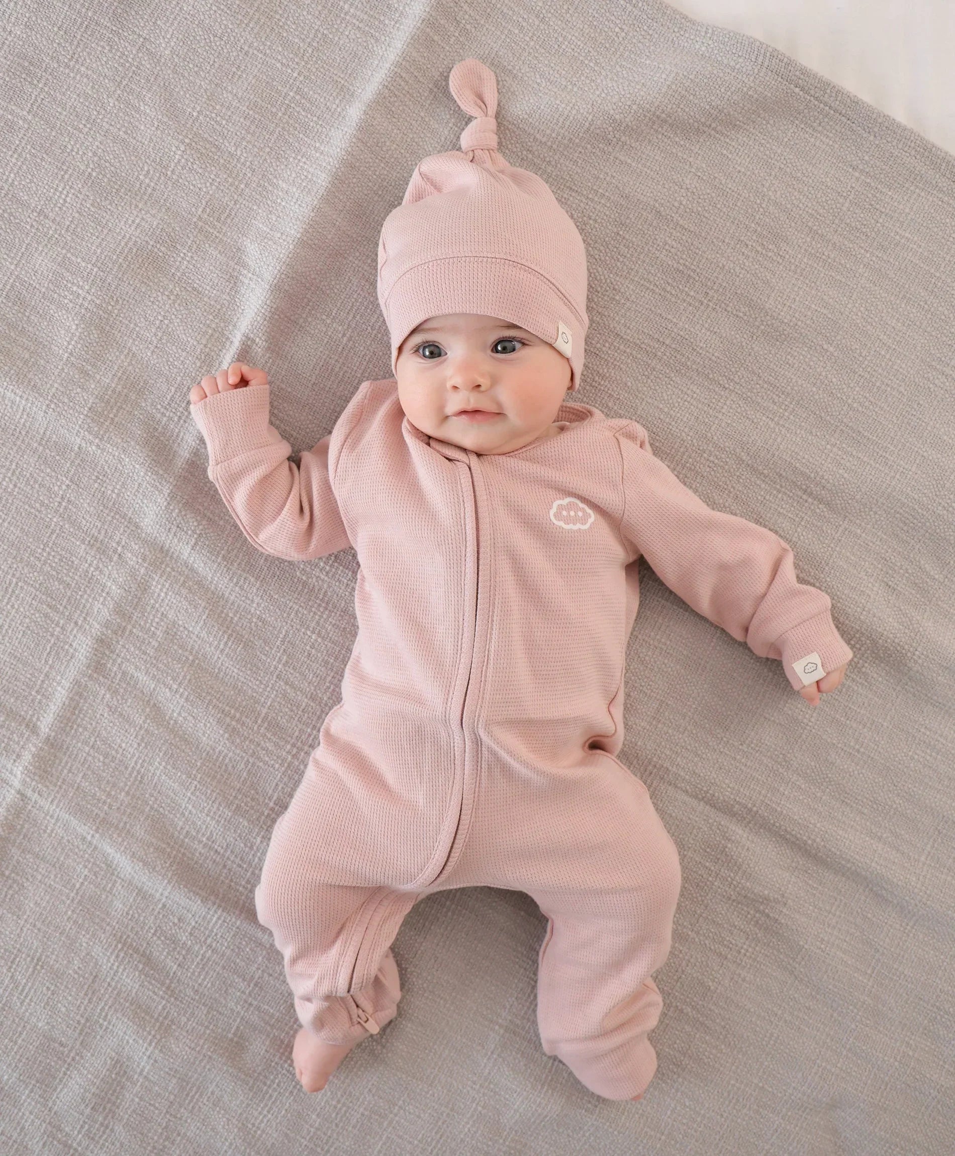 Lummi in Colour - Organic Cotton Waffle Zip Growsuit - Lavender
