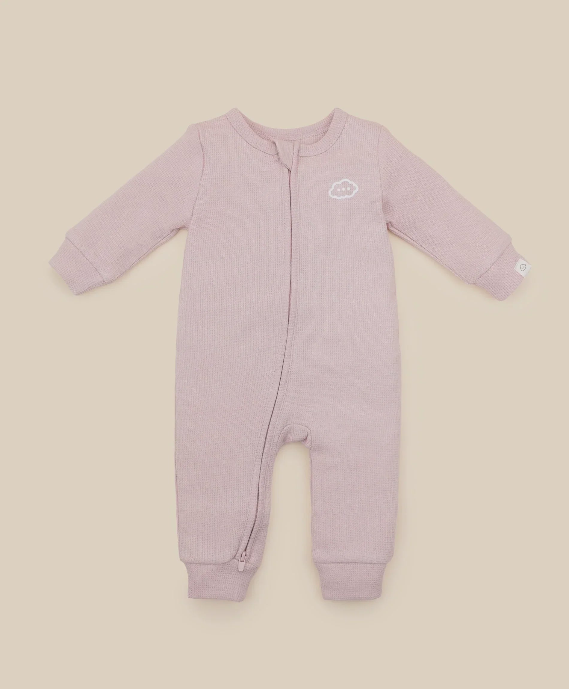 Lummi in Colour - Organic Cotton Waffle Zip Growsuit - Lavender