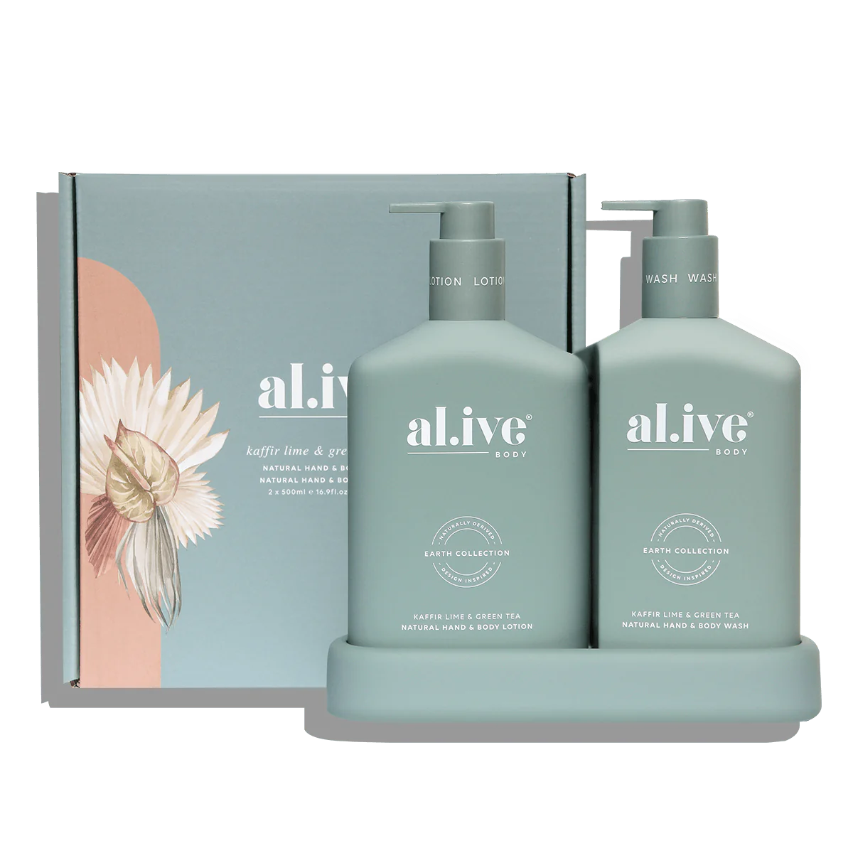 Al.ive - Wash & Lotion Duo + Tray - Kaffir Lime & Green Tea