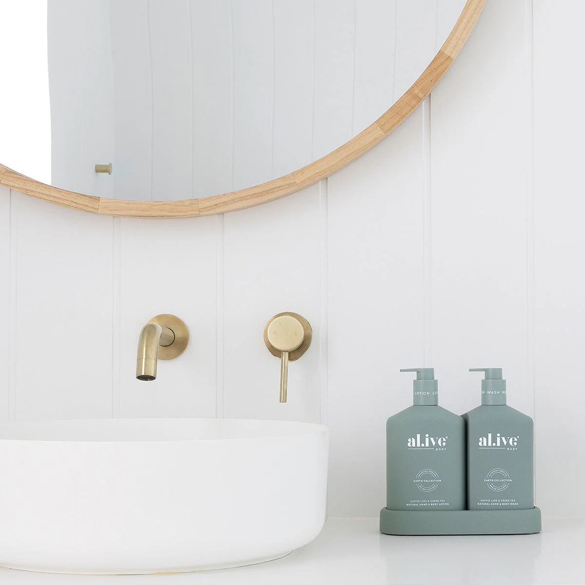 Al.ive - Wash & Lotion Duo + Tray - Kaffir Lime & Green Tea