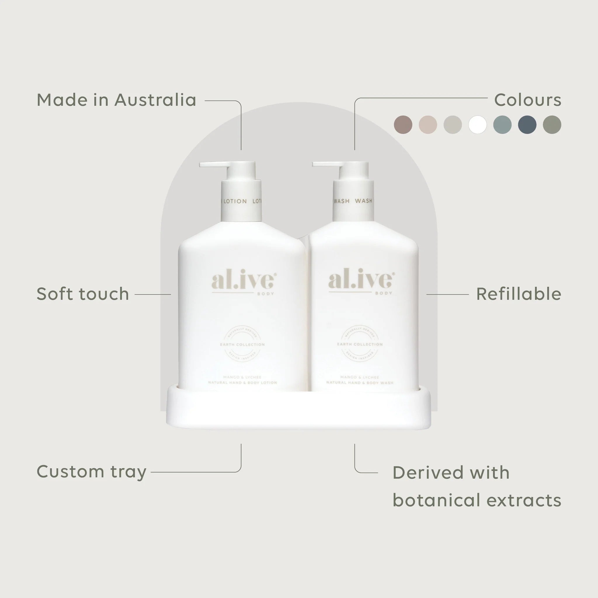 Al.ive - Wash & Lotion Duo + Tray - Mango & Lychee