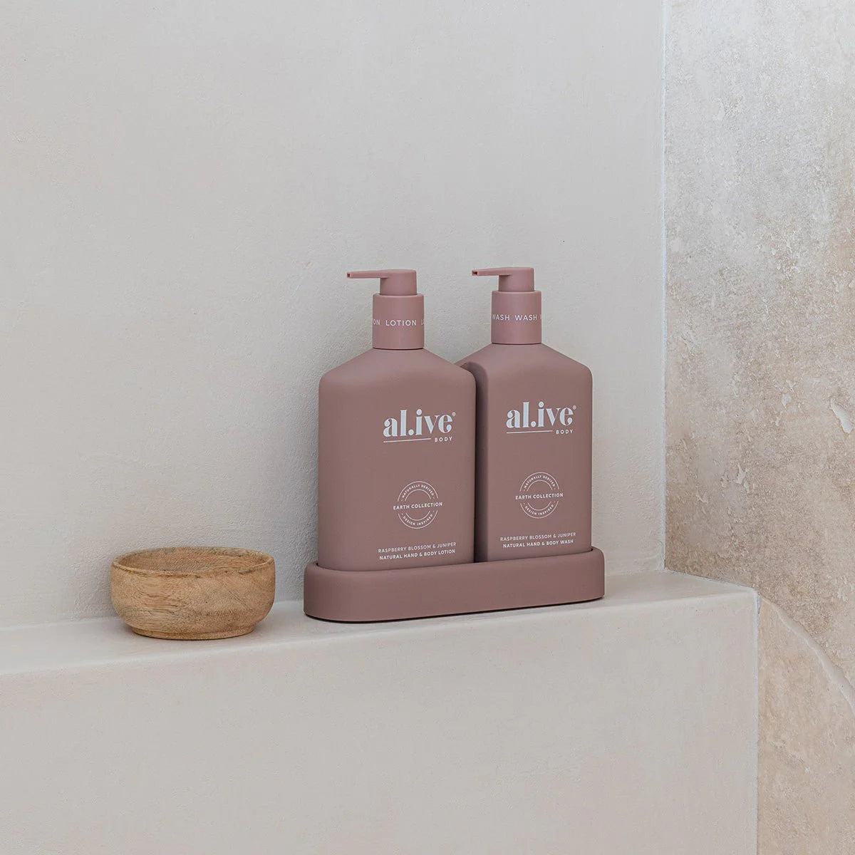 Al.ive - Wash & Lotion Duo + Tray - Raspberry Blossom & Juniper