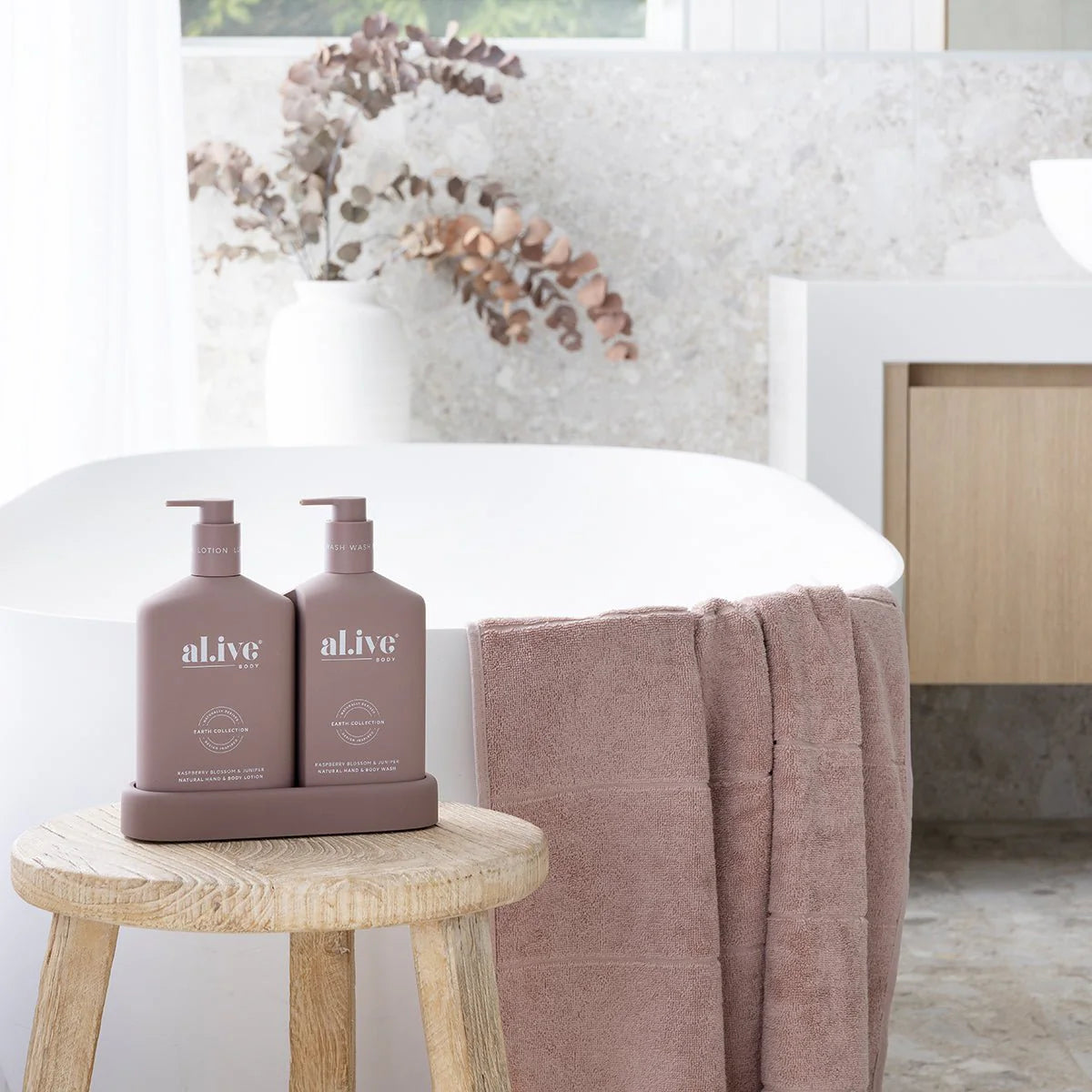 Al.ive - Wash & Lotion Duo + Tray - Raspberry Blossom & Juniper