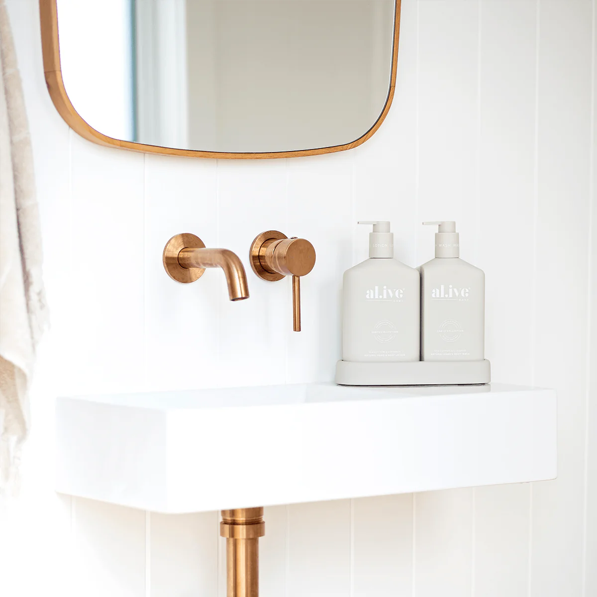 Al.ive - Wash & Lotion Duo + Tray - Sea Cotton & Coconut