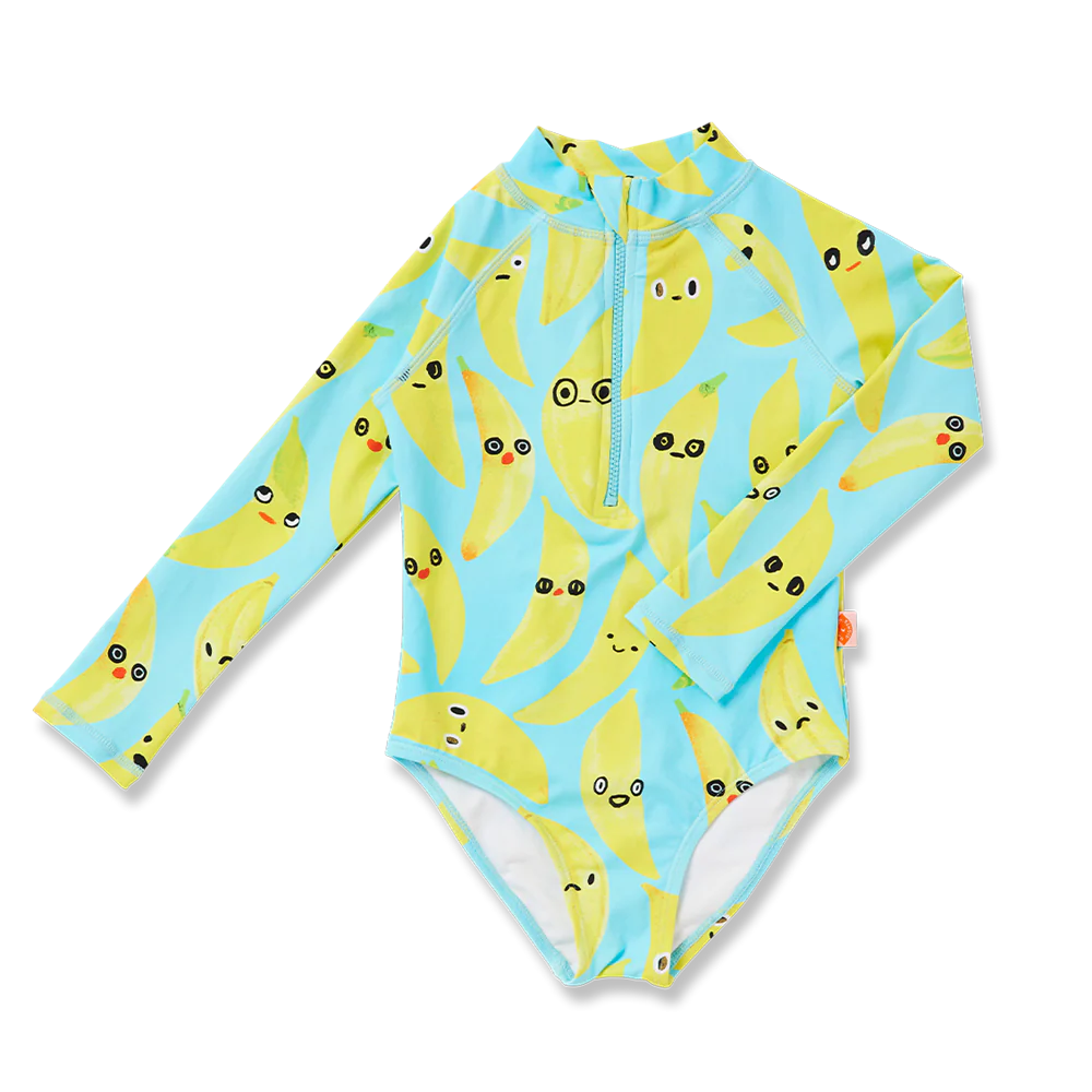 Halcyon Nights - Long Sleeve Zip Bather - Peel Party