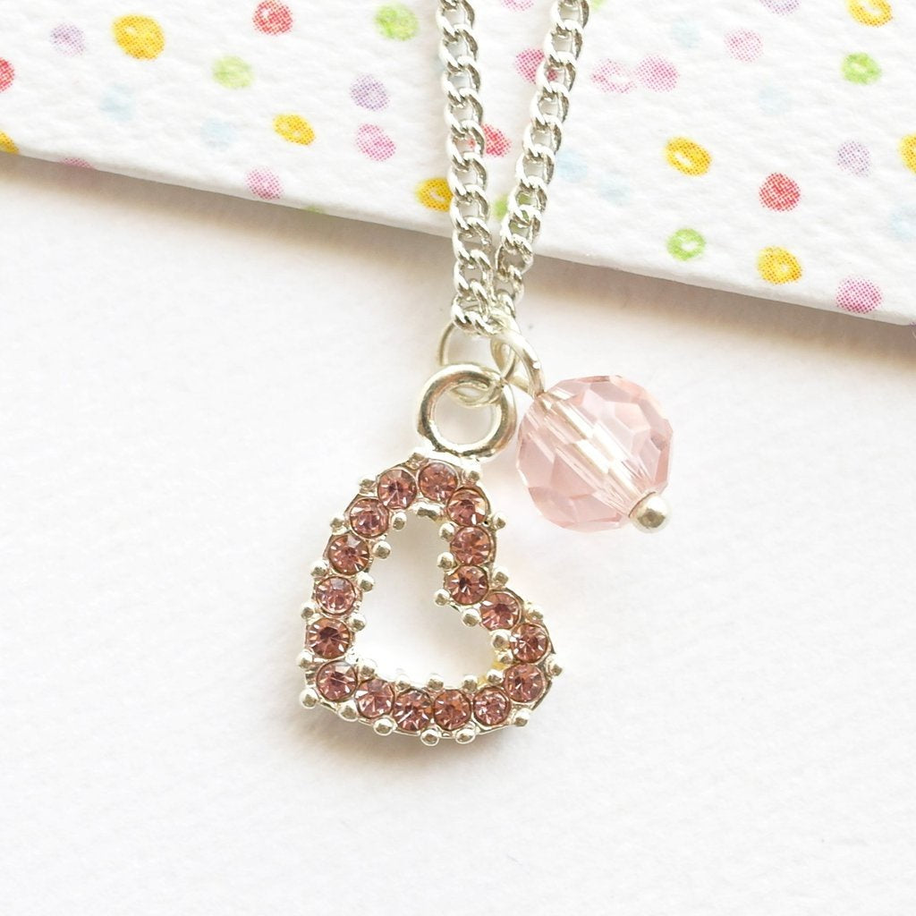 Lauren Hinkley - Pink Diamante Heart Necklace