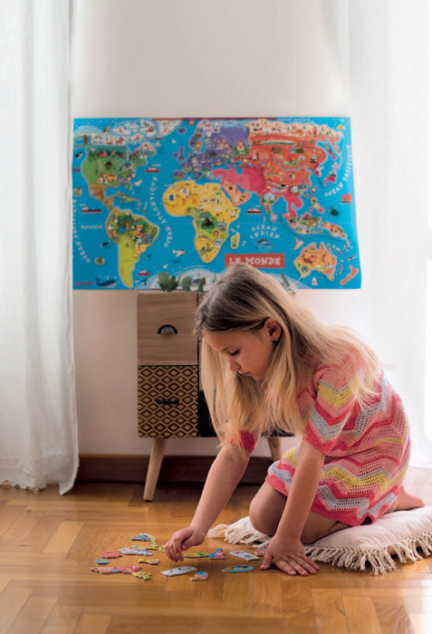Janod - Wooden Magnetic World Map