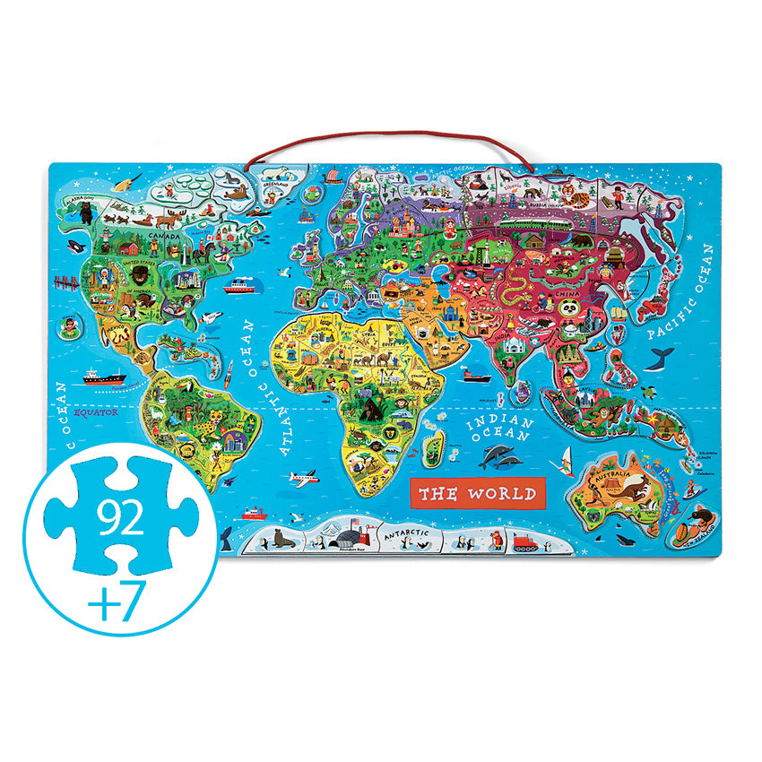 Janod - Wooden Magnetic World Map