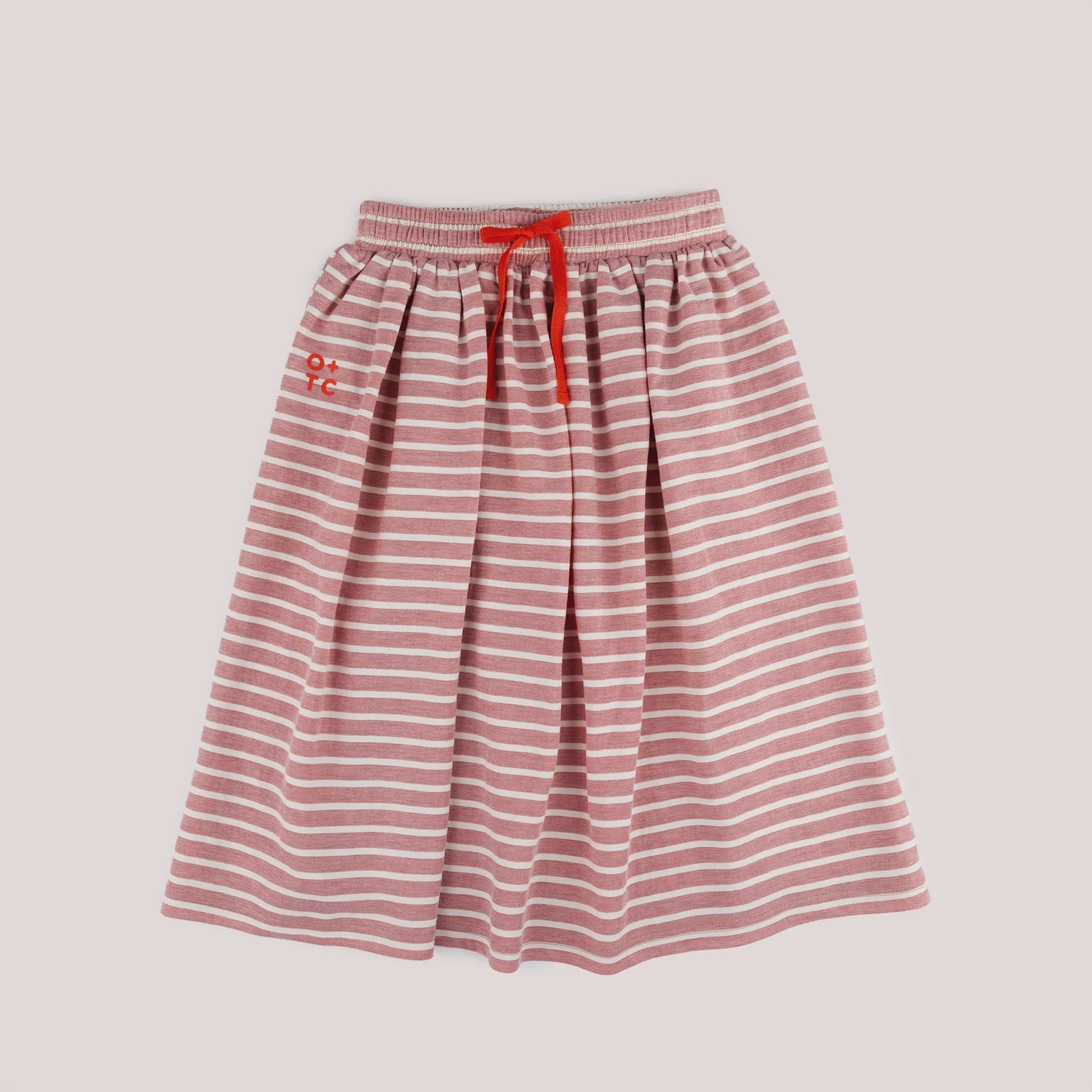 Olive + The Captain - Coral Stripe Hadley Midi Skirt