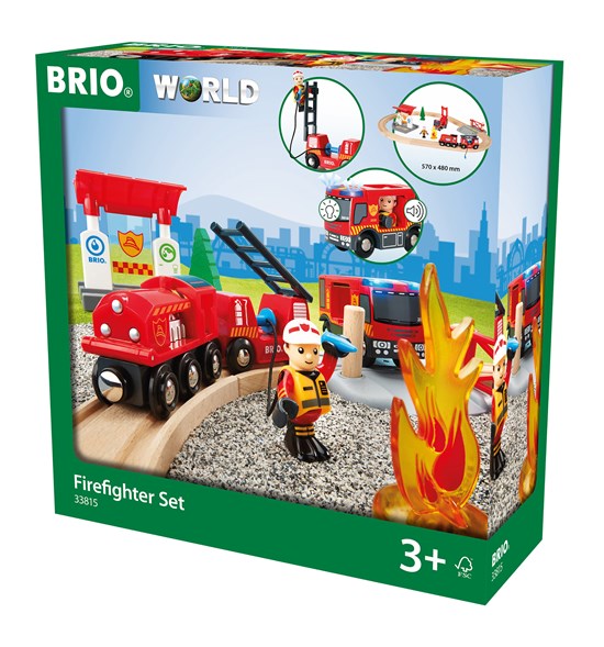 Brio - Firefighter Train Set - Flat
