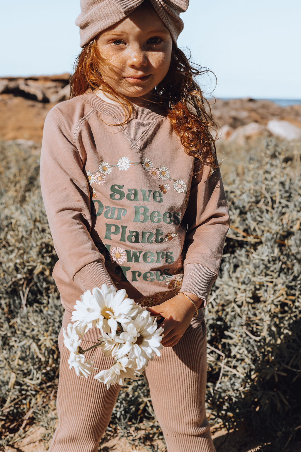 Kapow Kids - Rose Taupe Frill Trackies
